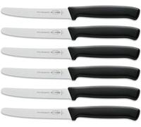 F. Dick ProDynamic 85700132 Multi-Purpose Knife Set (6 x Black Knives with Blade 11 cm, Micro Serration, X55CrMo14 Steel, Rustproof, 56° HRC)