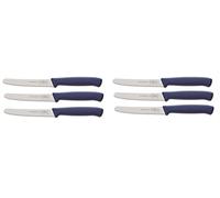 F. Dick ProDynamic Ensemble de couteaux universels 6 pièces à lame crantée (couteau de cuisine bleu, longueur de lame 11 cm, couteau universel, lame en acier X55CrMo14, dureté 56° HRC) 85015112-12