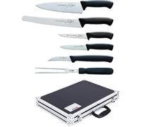 Dick Pro Ensemble 6 couteaux et mallette magnétique, comprend trancheur denté 25cm, couteau de cuisine chef 22cm, couteau à désosser 13cm, couteau d'office 11cm et couteau bec d'oiseau 5cm, GF529
