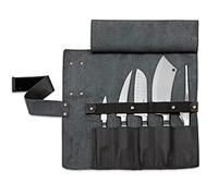 F.DICK Trousse à roulettes en cuir 1905 (5 pièces, noir, contenu : couteau de bureau, couteau à découper, santoku, couteau de chef, pincette de buffet) 8196800-01
