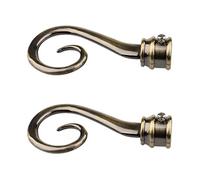 F Fityle 2 Pièces Embout Tringle Rideau Métal Décoratif Longévité pour Bâton 22mm Adapté à La Décoration Maison Salon, 2# Bronze