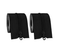F Fityle 2 Rouleaux Fermeture Éclair Porte Zipper Auto-adhésive Nylon Barrière Poussière Protection Temporaire Convient à Chantier Construction Rénovation, Noir