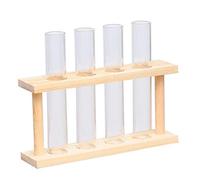 F Fityle 4 Pièces Porte-éprouvettes Support Plantes Vases Muraux Bambou Porte-Tubes Verre Propagation Hydroponique Convient pour Bureau Chambre Décoration mais, Beige