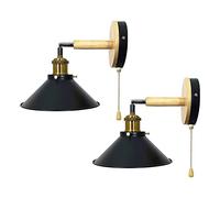 F Fityle Applique Murale, Applique Murale décorative vintage avec interrupteur à tirette, lampe de chevet pour Chambre, Lecture, Maison, Cuisine, 2PC