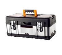 F Fityle Boîte à outils boîte à outils Portable solide robuste Durable mallette de transport organisateur en acier pour les coffres de voiture domestiques, 17 pouces