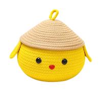 F Fityle Boîte de Rangement en Corde de Coton, boîte tissée, Chien Mignon, Ronde décorative avec Couvercle, Panier à œufs pour cosmétiques, Cadeau, Table de, Grand