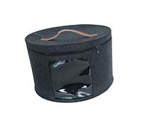 F Fityle Boîte de rangement pour chapeau Boîte de rangement empilable pour femmes hommes Grande capacité Feutre Organisateur Seau Rond Voyage, Noir Grand