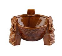 F Fityle Bol à Punch en céramique ML, de Pendaison de crémaillère, s ennes, à Cocktail, Bol Tiki pour soirées à thème Tiki, Brun