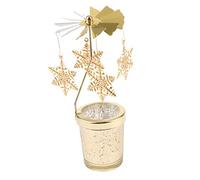 F Fityle Bougeoir De Bougie Chauffe-Plat Tournant De Carrousel Rotatif pour La Décoration De Mariage, Enfants DIY Assemblent des Jouets, Flocon de Neige
