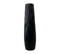 F Fityle Grand Vase de Sol, Grand Vase en Plastique Imitation Céramique, Décoratif au Fini Texturé à Fleurs, Cadeau Moderne, Décoration d'Intérieur, pour Chambre à Coucher, Salle à Manger, Salon, Noir