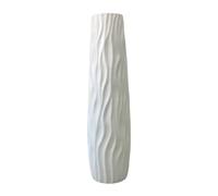 F Fityle Grand Vase de Sol, Grand Vase en Plastique Imitation Céramique, Décoratif au Fini Texturé à Fleurs, Cadeau Moderne, Décoration d'Intérieur, pour Chambre à Coucher, Salle à Manger, Salon,Blanc