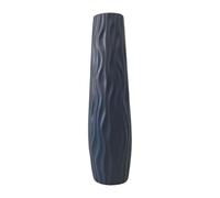 F Fityle Grand Vase de Sol, Grand Vase en Plastique Imitation Céramique, Décoratif au Fini Texturé à Fleurs, Cadeau Moderne, Décoration d'Intérieur, pour Chambre à Coucher, Salle à Manger, Salon, Gris