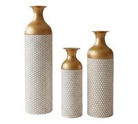 F Fityle Lot de 3 vases à fleurs en métal pour composition florale, bouquet, centre de table, jardinière pour bureau, chambre, pendaison de crémaillère, entrée