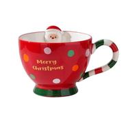 F Fityle Mug de Noël en céramique, Tasse à café Festive avec Anse, Jolie Tasse pour thé, café, Boissons Chaudes, Chocolat Chaud, Usage Domestique, Rouge
