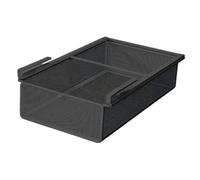 F Fityle Panier à tiroir coulissant suspendu, organiseur de sous-vêtements, conteneur métallique sous armoire, organisateur pour placard, bureau, chambre à, S Black