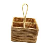 F Fityle Panier d'organisateur condiment condiment ustensile Panier de conteneurs avec 4 compartiments support de rangement, Grand Carré