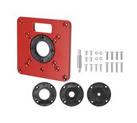 F Fityle Plaque D'insertion pour Table de Défonceuse En Alliage D'aluminium avec 4 Anneaux, Machine à Graver pour Outils de Bricolage