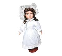 F Fityle Poupée en porcelaine, figurine de fille, 40 cm, cadeau d'anniversaire pour enfant, adorable statuette pour chambre, salon, entrée, décoration, Blanc Pur