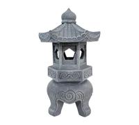 F Fityle Statue Jardin Figurine Sculpture Résine Lanterne Solaire Ornement Chinois Traditionnelle Adaptée pour Patio Jardin Terrasse Cour Ambiance, 12x12x26cm