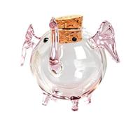 F Fityle Tirelire en Verre Transparent en Forme d'éléphant, en Verre Transparent, Tirelire pour l'entrée, café, Bar, Maison ou Salon, Rose