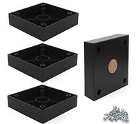 F!XBL Cuba Grande Lot de 4 pieds de meubles rectangulaires en feutre Noir Hauteur 2,5 cm
