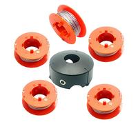 F016800175 Bobine de Fil pour Bosch Art 23 26 30 Easytrim et Combitrim, Pro-Tap Automatique Bobine Cordon Souple, 8M x 1,6mm avec Couvercle F016L71088 (5 Bobine + 1 Couvercle)