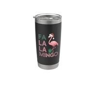 Fa La La Mingo Flamant Rose Noël Animal de Noël Gobelet isotherme en acier inoxydable double paroi