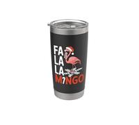 Fa La La Mingo Flamingo Noël Gobelet isotherme en acier inoxydable double paroi