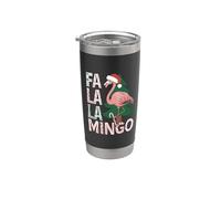 Fa La La Mingo Jeu de mots de Noël Flamingo Gobelet isotherme en acier inoxydable double paroi
