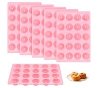 FAAING Lot de 6 mini moules à gugelhupf en silicone - 20 moules à savarin - Réutilisables - 29 x 19,5 x 2,2 cm - Rose