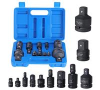 Faankiton 11 Pièces Adaptateur de Douille à Chocs, Adaptateurs pour ouille, 360°Cardan Universel Douilles Pivotantes, Réducteurs pour convertisseur de douilles 1/4" 3/8" 1/2" 3/4"