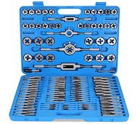 Faankiton 110PCS Coffret Tarauds et Filières, Outil de Filetage et Taraudage, Jeu de Tarauds et Matrice, Ensemble de Tarauds et Filières, Kit de Filetage M2-M18 pour Filetages Internes et Externes