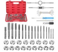 Faankiton Coffret Tarauds et Filières, Outil de Filetage et Taraudage, Jeu de Tarauds et Matrice, Ensemble de Tarauds et Filières M3-M12 pour Filetages Internes et Externes (Rouge 40PCS)