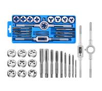Faankiton Coffret Tarauds et Filières, Outil de Filetage et Taraudage, Jeu de Tarauds et Matrice, Ensemble de Tarauds et Filières M3-M12 pour Filetages Internes et Externes (Bleu 20PCS)