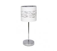 Fab 157771074 Plateau De Table Niebla 1xe14 Chrome / Blanc-Argent 43x17x17 Cm