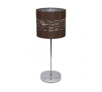 Fab 157771079 Plateau De Table Niebla 1xe14 Chrome / Marron-Argent 43x17x17 Cm