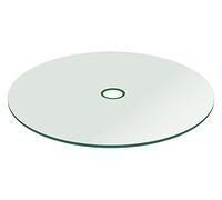 Fab en Verre et Miroir 1/10,2 cm épais Plat trempé Rond Patio Dessus de Table en Verre avec Trou de 5,1 cm, 106,7 cm 48 inch Claire