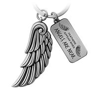 FABACH Porte-clés en Forme d'Ailes d'Ange - Porte-bonheur, Ange Gardien, Plume - Pendentif 'Plumes Appear When Angels Are Near' - Argent Antique, Taille Unique, Classique