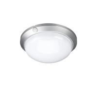 Fabas Luce Plafonnier d'extérieur Armilla E27 Ø300mm IP44 Argent Détecteur de mouvement