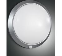 Fabas Luce Plafonnier d'extérieur Armilla E27 Ø300mm IP44 Argent Détecteur de mouvement