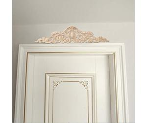 Fabater Applique de Sculpture sur Bois de Style Européen 50x12cm, Décoration en Bois de Caoutchouc pour Meubles de Maison, Porte d'armoire, Cour Vintage