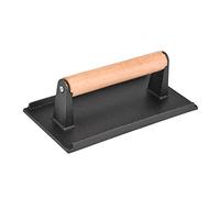 Fabater Cast Iron Steak Press avec Poignée en Bois pour Cuisson au Grill | Poids de bacon robuste, broyeur de viande rond, base plate antiadhésive, outil de cuisine, transfert de chaleur uniforme