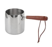 Fabater Chauffe-Beurre en Acier Inoxydable, Mini Casserole de 450 Ml avec Manche en Bois, Petit Pot Chauffe-lait pour Faire Fondre le Beurre, le Chocolat ou le Fromage, Fond à Induction, Chauffage