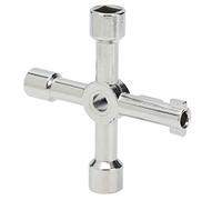 Fabater Clé Polygonale 4 en 1 avec Poignée Croisée pour Armoire et Vanne e commutateur en alliage de zinc, type de clé triangulaire carrée, pour ouverture de vanne de porte d\'ascenseur