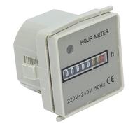 Fabater Compteur Horaire Mécanique Minuterie Industrielle 220-240 V 0,3 W 0-99999,99 H HM-2/UWZ48 avec Voyant Lumineux pour Compresseur de Générateur, Câblage Simple, Installation Intégrée