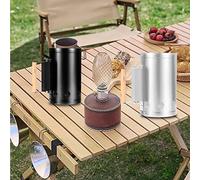 Fabater Démarreur de Cheminée à Charbon de Bois, Conception d'entrée de Vent Résistante à la Chaleur, Démarreur de Cheminée pour Barbecue, Allume-feu Rapide avec Poignée en Bois Naturel pour la