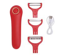 Fabater Éplucheur électrique, éplucheur électrique de Fruits et Légumes, 1500 MAh Rechargeable, 3 Lames Interchangeables, Julienne à Main pour Pomme de Terre, Carotte, Concombre