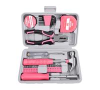 Fabater Kit de Réparation Domestique 24 Pièces Rose pour Femme, Ensemble D'outils de Base Compact avec Marteau, Pince, Tournevis, Entretien Ménager