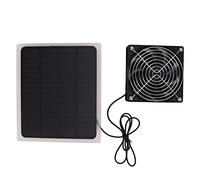 Fabater Kit de Ventilateur pour Panneau Solaire 10W, Ventilateur de | Ventilateur d\'extraction solaire avec port USB, double filet de protection métallique, pour poulailler, serre, hangar,