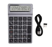 Fabater Pavé Numérique sans Fil Rechargeable, Clavier de Calculatrice à 12 Chiffres avec écran LCD Rabattable, Clavier Numérique BT 2,4 G, pavé Portable pour PC, Tablette (Gris foncé)